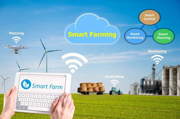 Agricultura Inteligente Concepto Agricultura Alta Tecnología — Foto de Stock
