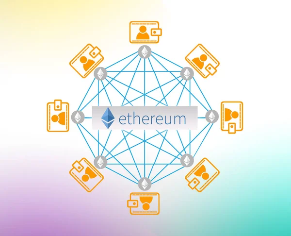 Concept Van Ethereum Een Cryptocurrency Beveiligde Keten Digitaal Geld — Stockfoto