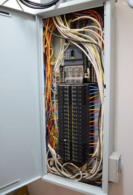 Sigorta kutusu devre kesiciler ve karışık kablo ile yol açar