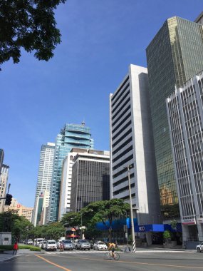 Makati, Filipinler - 19 Temmuz 2015: Makati city, Manila. Makati, Filipinler finans merkezidir