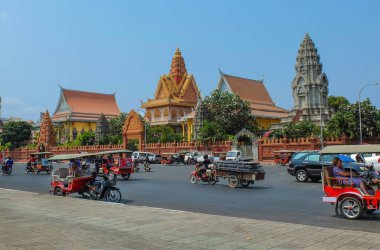 Phnom Penh, Kamboçya - 17 Mart 2015: Wat Ounalom içinde Phnom Penh, Kamboçya Budizm Merkez