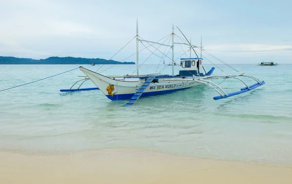Boracay Filipinas Julho 2015 Barco Aranha Janggolan Barco Ilha Boracay — Fotografia de Stock