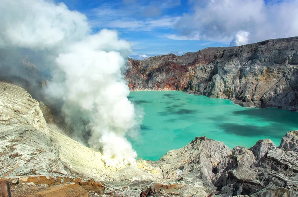 Lago Solforico Del Monte Kawah Ijen Ottobre 2010 East Java — Foto Stock