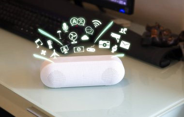 Akıllı Ev asistanı cihaz, Sanal asistan , Yapay zeka, Ev kontrol Iot nesnelerin internet kavramı