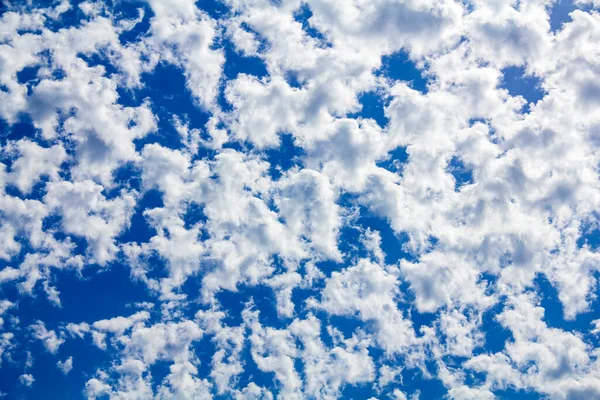 Прекрасне Блакитне Небо Білими Кумульськими Хмарами — стокове фото