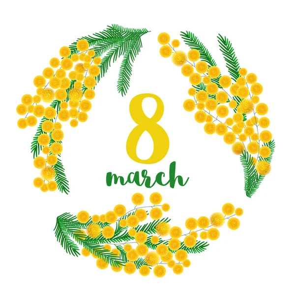 Floral ontwerpsjabloon voor 8 maart womens dag — Stockvector