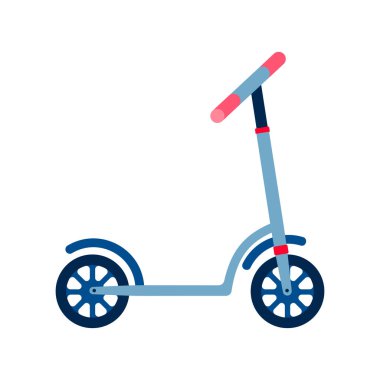 Vektör tekme scooter beyaz arka plan üzerinde izole