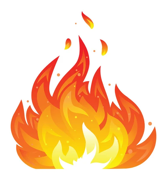 Fire icon in bright colors — Stock Vector