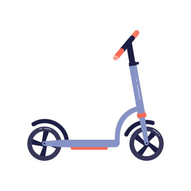 Vektör tekme scooter beyaz arka plan üzerinde izole