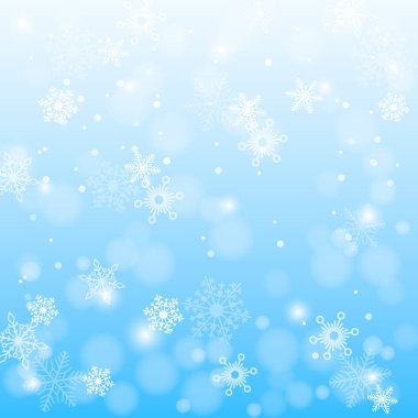 Seasomal selamlar için Mavi Noel kar taneleri arka plan