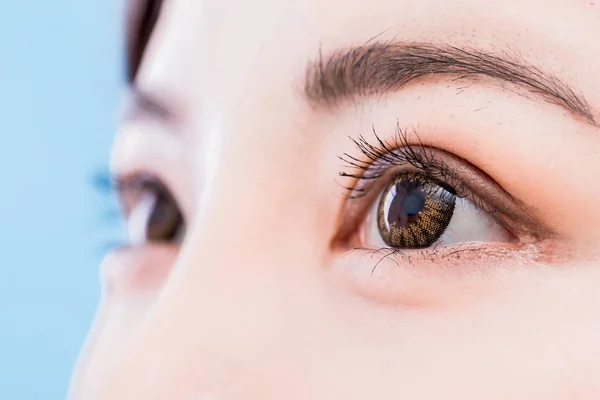 Primer Plano Los Ojos Mujer Para Concepto — Foto de Stock