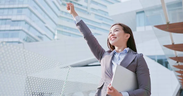 Business Woman Smiling Happily Feeling Excited — Stock Photo, Image