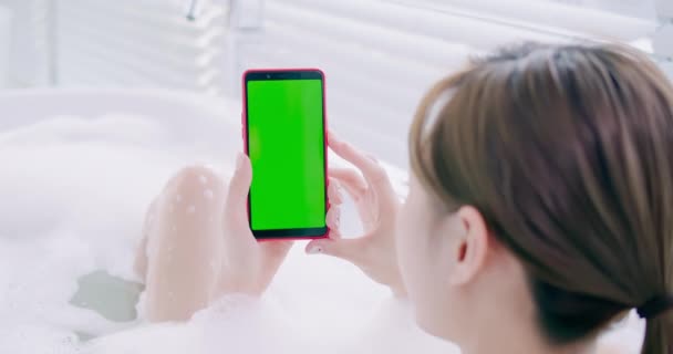 Slimme telefoon met groen scherm — Stockvideo