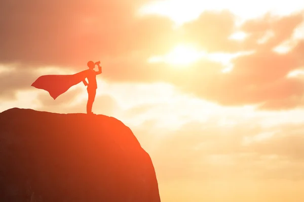 Silueta de super hombre de negocios — Foto de Stock