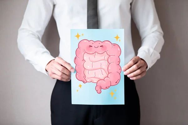 Businessman with healthy  intestine — Stock Photo, Image