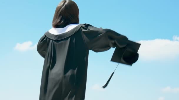 Asiático graduado estudiante — Vídeo de stock