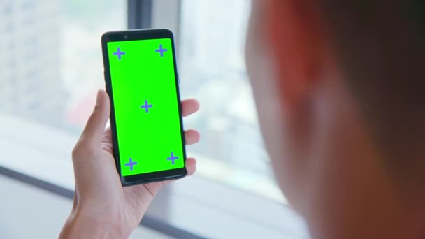 Mostrar tela verde do celular — Vídeo de Stock