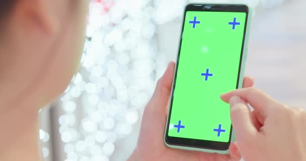 Green screen of smart phone — Stock Video