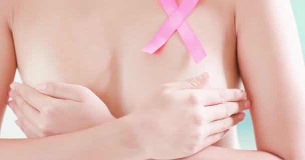 Breast cancer prevention concept — Stock Video