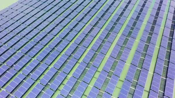 Zonnepanelen geschoten door Drone — Stockvideo