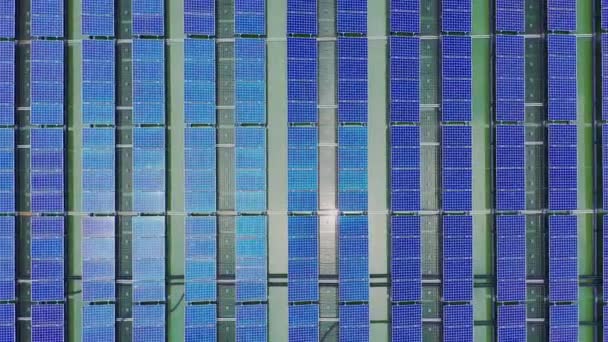 Paneles solares disparados por dron — Vídeo de stock