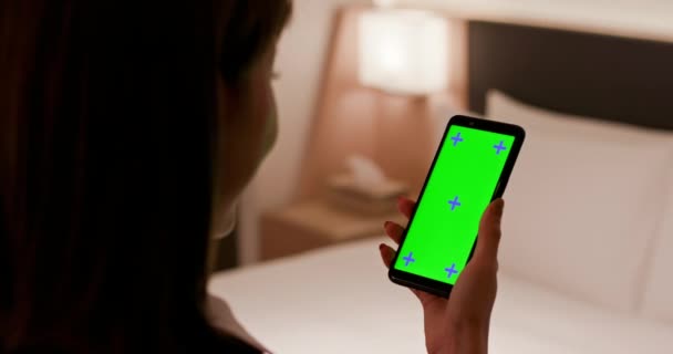 Показувати зелений екран смартфона — стокове відео