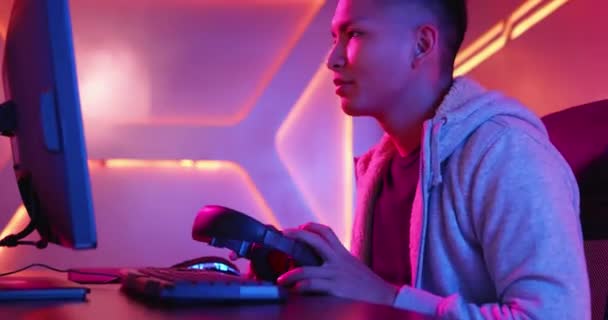 Jeune asiatique cyber sport gamer — Video