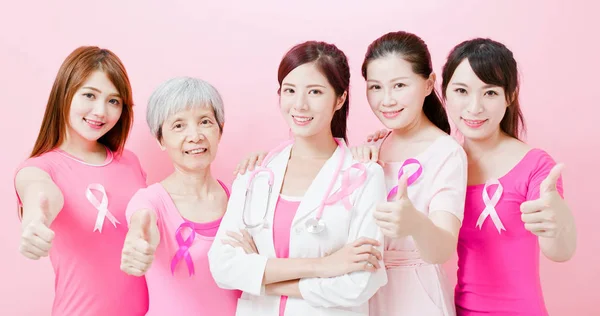 Donne con prevenzione del cancro al seno — Foto Stock