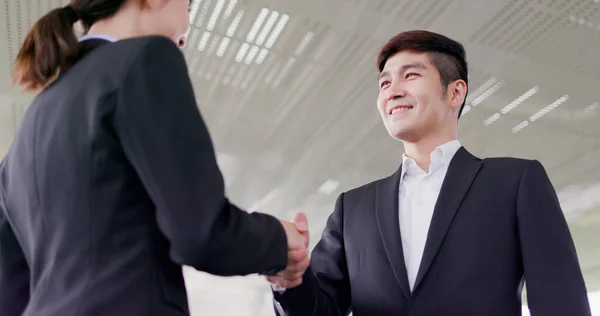 Businessman handshake with smile — Stock Photo, Image
