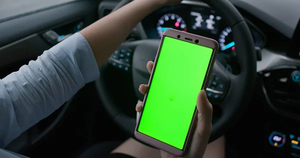 green screen phone in car