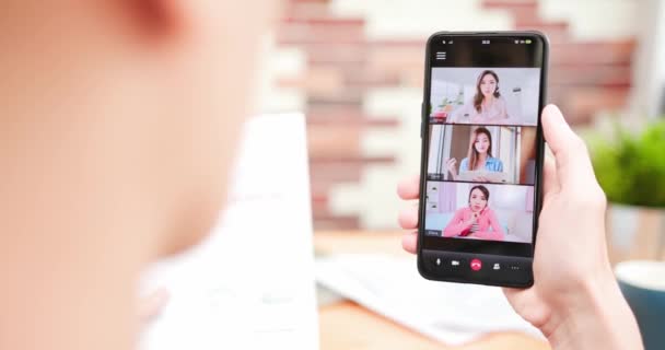 Teletrabalho vídeo reunião em casa — Vídeo de Stock