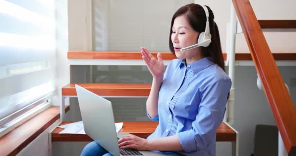 Videoconferencia teletrabajo en casa — Vídeos de Stock