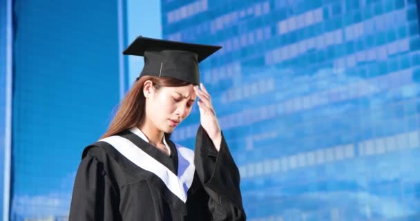 Depresja Azji absolwent student — Wideo stockowe