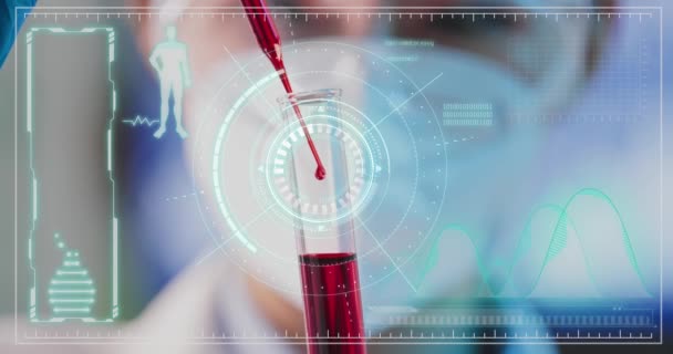 Concepto biotecnológico de sangre — Vídeos de Stock