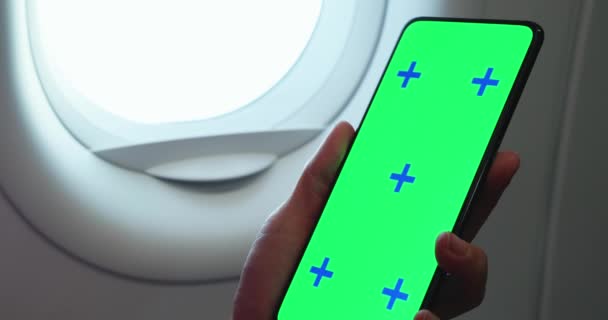 Donna con schermo verde smartphone — Video Stock