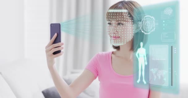 Tecnologia de reconhecimento facial — Vídeo de Stock