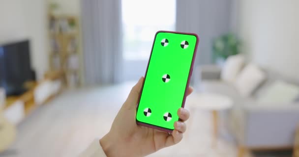 Grön skärm koncept för mobil — Stockvideo