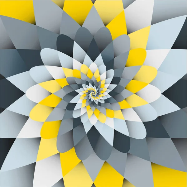 Papier gris et jaune spirale fond vectoriel psychédélique — Image vectorielle