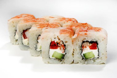 Rulo (yengeç, karides, domates, salatalık, Philadelphia peynir).