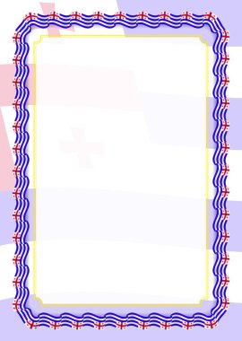 Çerçeve ve kurdele ile Acara bayrağı, sertifika ve diploma için şablon öğeleri kenarlığını. Vektör