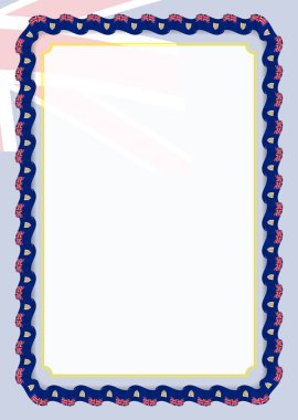 Çerçeve ve kurdele ile Anguilla bayrak, sertifika ve diploma için şablon öğeleri kenarlığını. Vektör