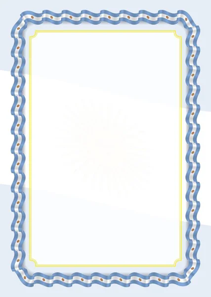 框架和边框的丝带与阿根廷国旗 模板元素的证书和文凭 — 图库矢量图片