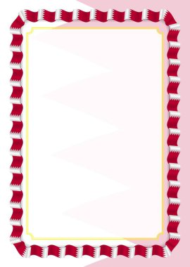 Çerçeve ve kurdele ile Bahreyn bayrağı, sertifika ve diploma için şablon öğeleri kenarlığını. Vektör.