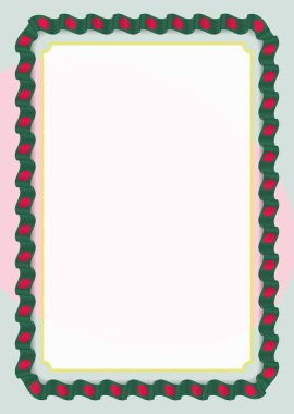 Çerçeve ve kurdele ile Bangladeş bayrağı, sertifika ve diploma için şablon öğeleri kenarlığını. Vektör.