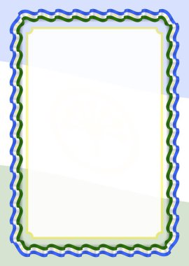 Çerçeve ve kurdele Başkurdistan bayrak, sertifika ve diploma için şablon öğeleri ile sınır. Vektör.