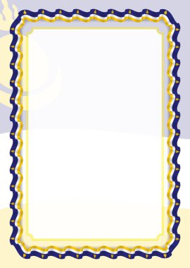 Çerçeve ve kurdele ile Buryatia bayrak, sertifika ve diploma için şablon öğeleri kenarlığını. Vektör.