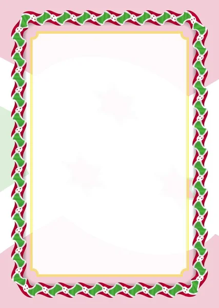 Frame Border Ribbon Burundi Flag Template Elements Your Certificate Diploma — Stock Vector