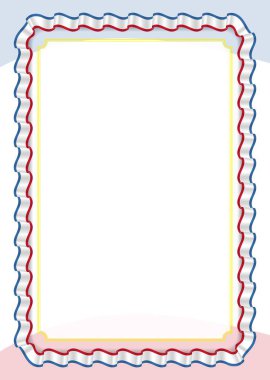 Çerçeve ve kurdele Crimea bayrak, sertifika ve diploma için şablon öğeleri ile sınır. Vektör.