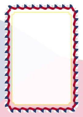 Çerçeve ve kurdele ile Çek Cumhuriyeti bayrağı, sertifika ve diploma için şablon öğeleri kenarlığını. Vektör.