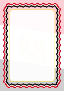 Çerçeve ve kurdele ile Mısır bayrağı, sertifika ve diploma için şablon öğeleri kenarlığını. Vektör.